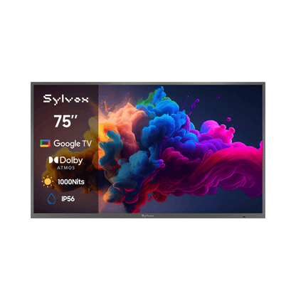 SYLVOX 75" Advanced QLED Google Outdoor TV -2026 Deck Pro QLED 3.0 טלויזית QLED בגודל 75 אינץ' לשימוש חיצוני בשמש חלקית