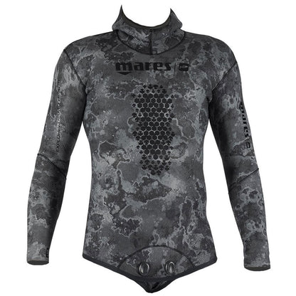 חלק עליון לגברים של חליפת הצלילה החופשית Explorer Camo Black 50 - דוגית