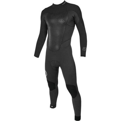 SOORUZ FIGHTER 4/3 BZ Organic Oysterprene חליפת גלישה לגברים 4/3 רוכסן אחורי בצבע שחור