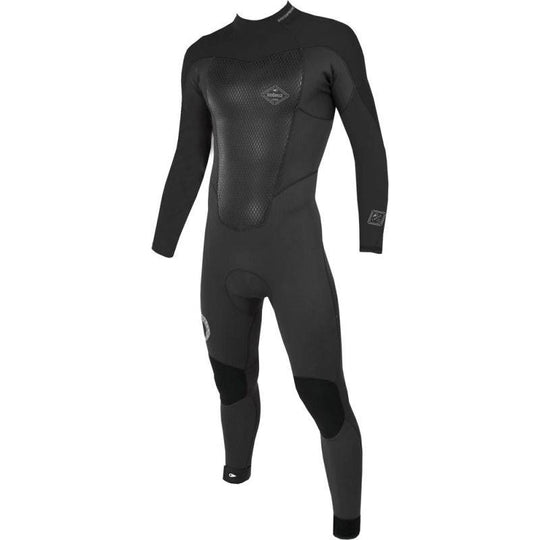 SOORUZ FIGHTER 4/3 BZ Organic Oysterprene חליפת גלישה לגברים 4/3 רוכסן אחורי בצבע שחור