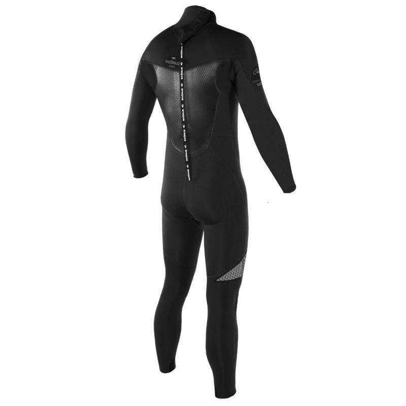 SOORUZ FIGHTER 4/3 BZ Organic Oysterprene חליפת גלישה לגברים 4/3 רוכסן אחורי בצבע שחור