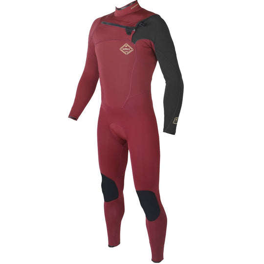 SOORUZ 4/3 FIGHTER חליפת גלישה לגברים בצבע אדום בעובי 4/3 מ"מ רוכסן קדמי 2023