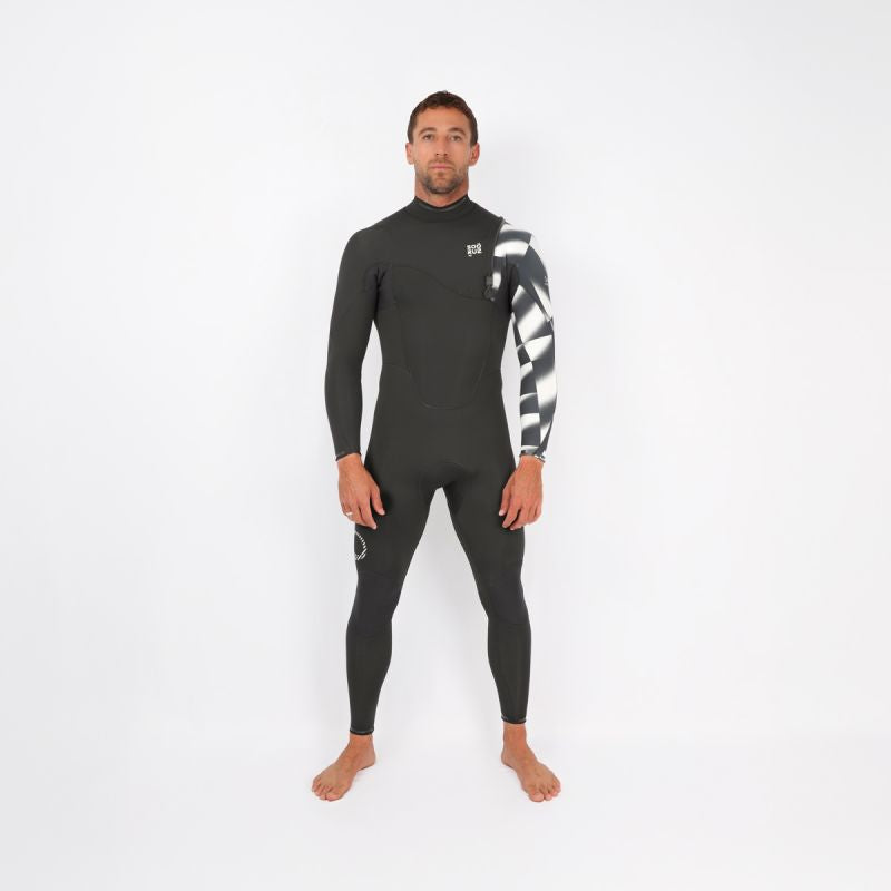 SOORUZ FIGHTER 4/3 ZF Organic Oysterprene 2026 חליפת גלישה לגברים 4/3 ללא רוכסן בצבע שחור