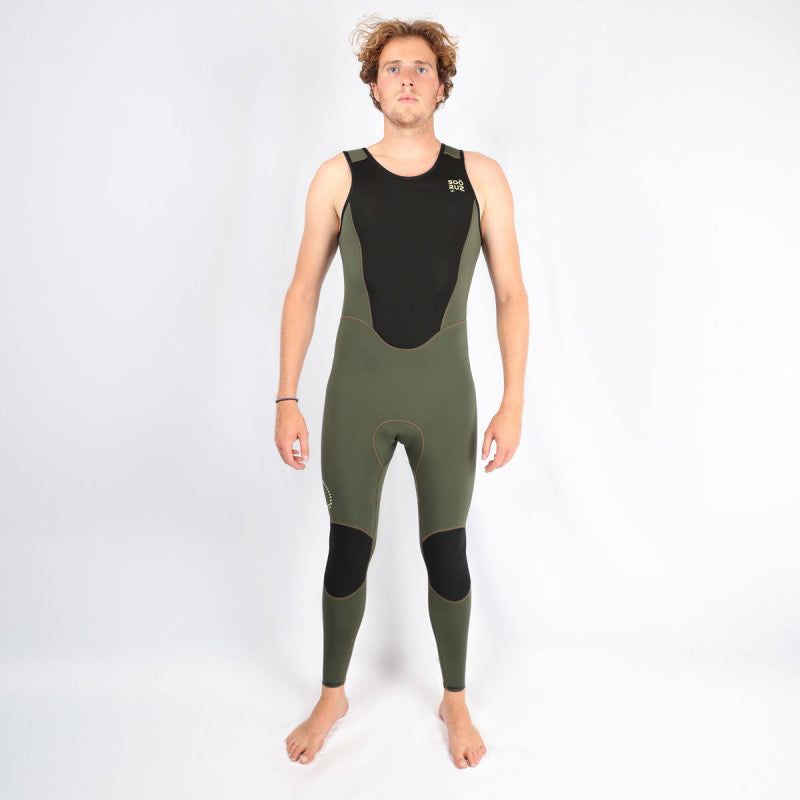SOORUZ Long John FIGHTER 2/2 Organic Oysterprene 2026 חליפת גלישה ארוכה ללא שרוולים בעובי 2/2 מ"מ בצבע ירוק