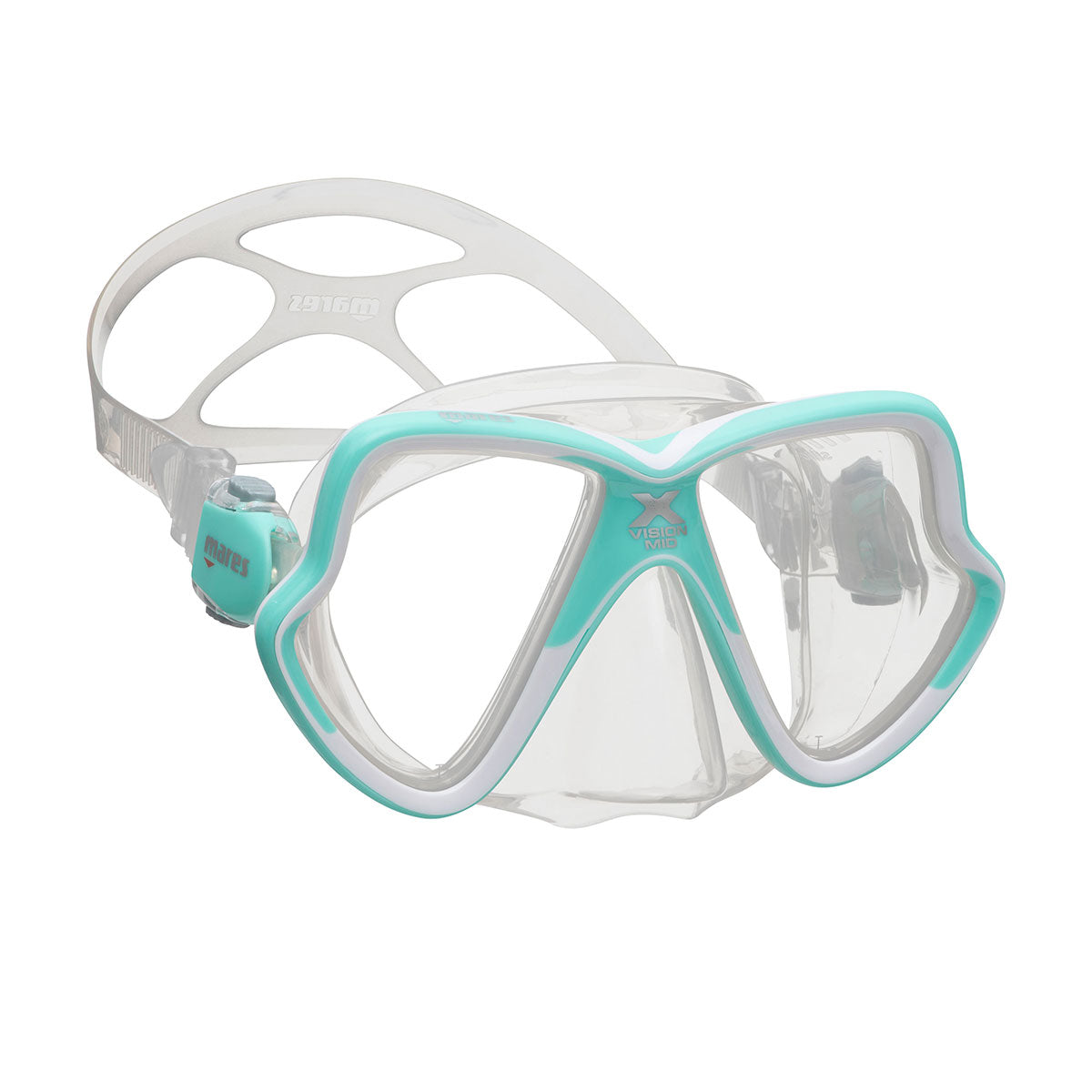 מסיכת צלילה X-Vision Mid 2.0 צבע לבן טורקיז - דוגית