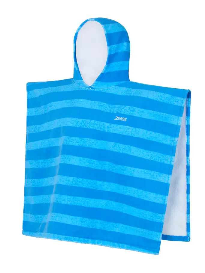 ZOGGS Nautical Blue Striped Poncho Hooded Towel מגבת פונצ׳ו לילדים