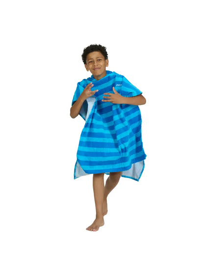 ZOGGS Nautical Blue Striped Poncho Hooded Towel מגבת פונצ׳ו לילדים