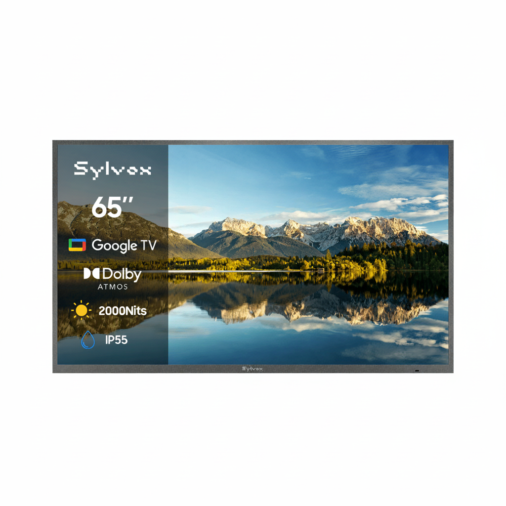 SYLVOX 65" 2000Nit Google Outdoor TV Pool Pro 3.0 טלויזיה בגודל 65 אינץ' לשימוש חיצוני בשמש מלאה