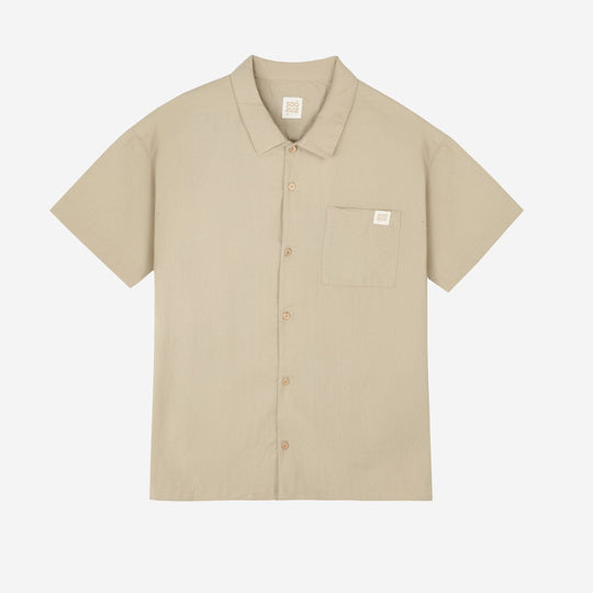 SOORUZ CARLO Shirt Linen חולצה מכופרת קצרה מפשתן וכותנה