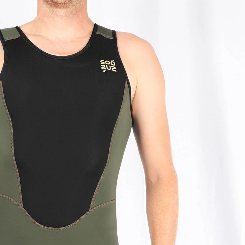 SOORUZ Short John FIGHTER 2/2 Organic Oysterprene 2026 חליפת גלישה קצרה ללא שרוולים בעובי 2/2 מ"מ בצבע ירוק