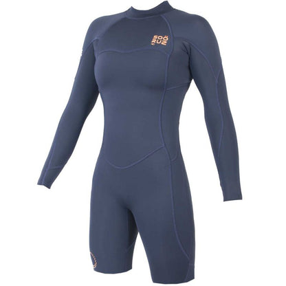 SOORUZ Shorty LS Women 2/2 BZ FLY Organic חליפת גלישה שורטי רוכסן אחורי עם שרוולים ארוכים בעובי 2/2 מ"מ לנשים