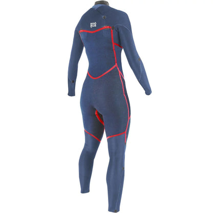 חליפת גלישה ארוכה צבע שחור לנשים בעובי 3/2 מ"מ עם רוכסן קדמי מניאופרן אורגני