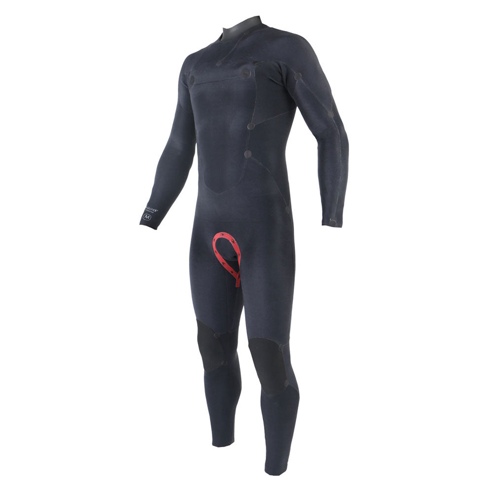 חליפת גלישה לילדים בעובי 3/2 עם רוכסן קדמי צבע שחור אדום