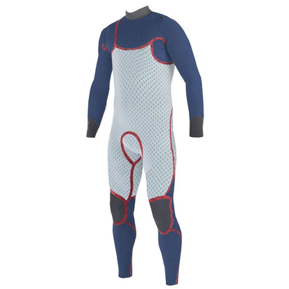 חליפת גלישה ארוכה לגברים צבע שחור בעובי 3/2 מ"מ עם רוכסן חזה מניאופרן אורגני