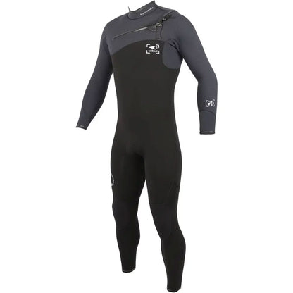 חליפת גלישה ארוכה לגברים בעובי 4/3 מ"מ עם רוכסן חזה מניאופרן אורגני