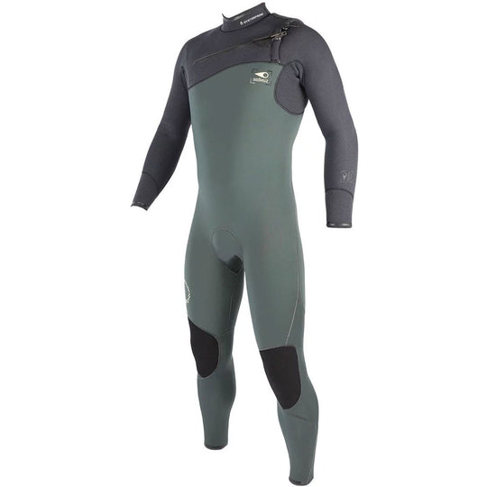 SOORUZ GURU PRO 4/3 CZ Organic Oysterprene חליפת גלישה לגברים 4/3 רוכסן חזה