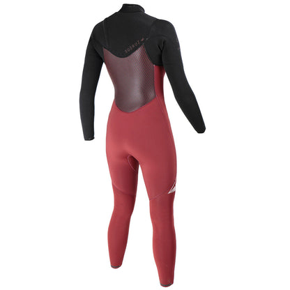 חליפת גלישה 4/3 מ"מ לנשים רוכסן חזה בצבע אדום