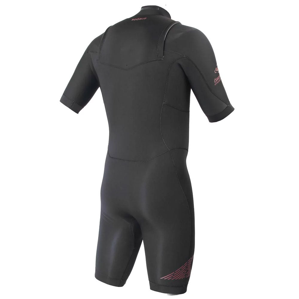 חליפת גלישה שורטי צבע שחור רוכסן קדמי בעובי 2/2 מ"מ לגברים