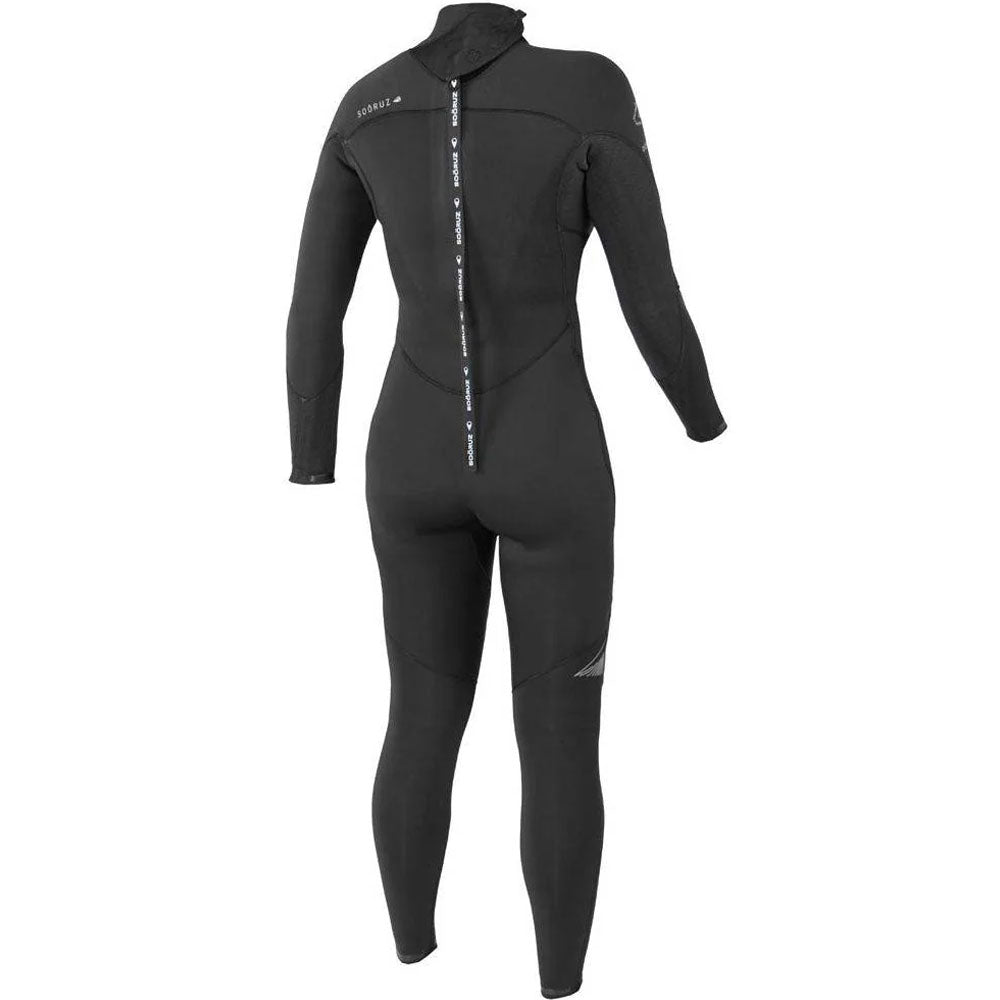 חליפת גלישה לנשים רוכסן אחורי בעובי 3/2 מ"מ בצבע שחור