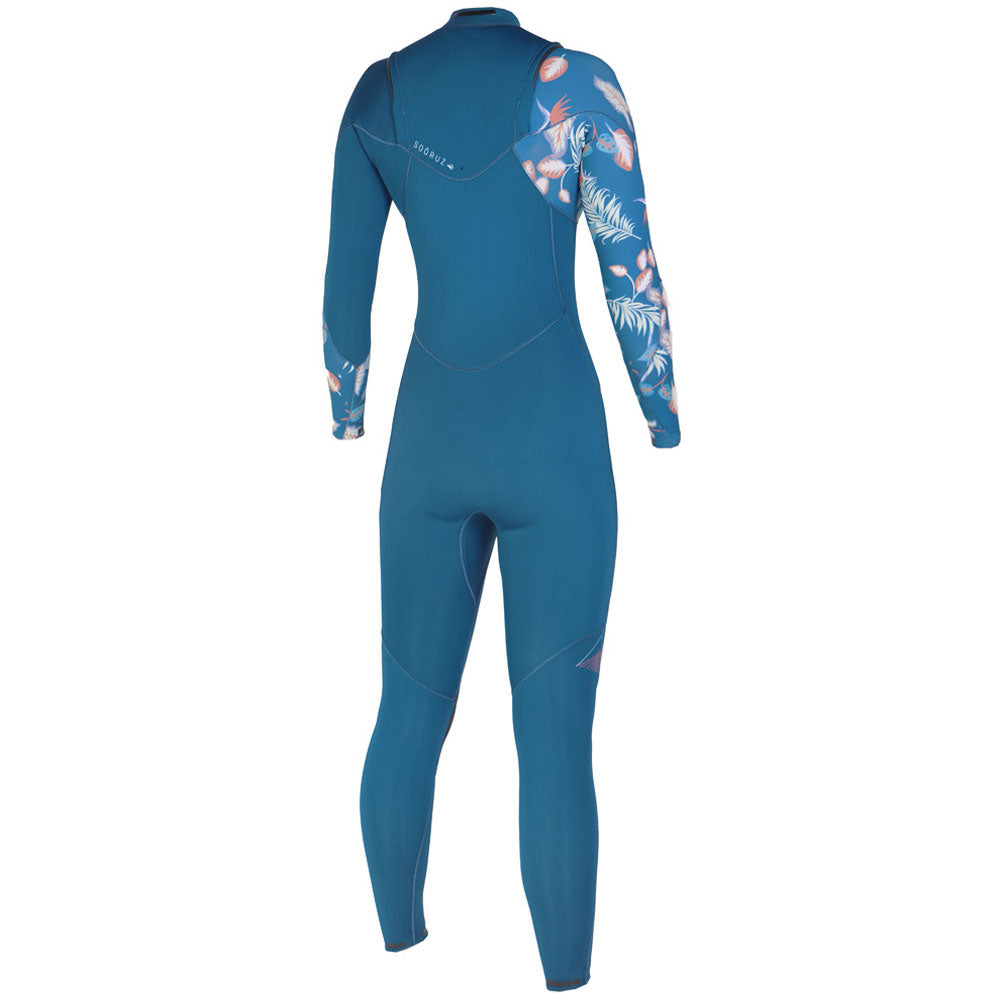 חליפת גלישה לנשים רוכסן חזה בעובי 3/2 מ"מ בצבע כחול