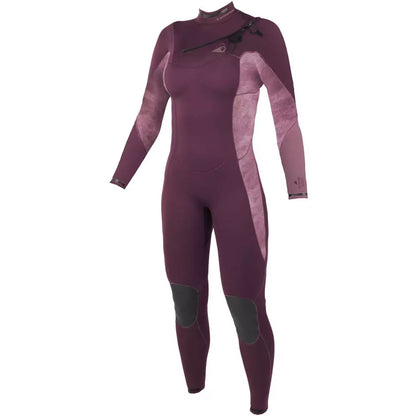 חליפת גלישה לנשים רוכסן חזה בעובי 4/3 מ"מ בצבע אדום