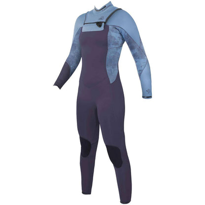 חליפת גלישה לנשים רוכסן קדמי בעובי 4/3 מ"מ בצבע כחול