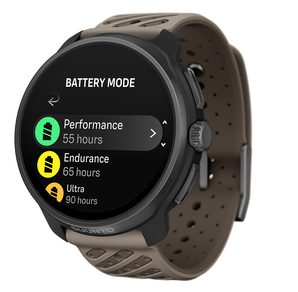 Smartwatch showing battery modes