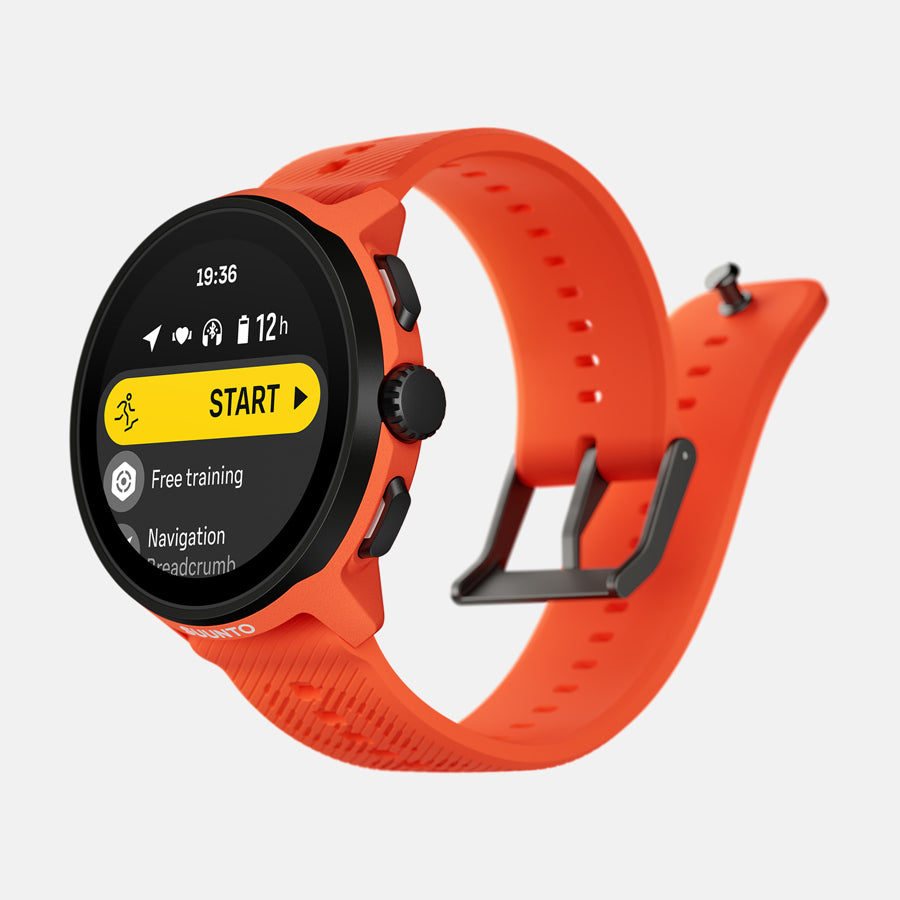 SUUNTO Run Coral Orange Silicone Strap שעון ספורט וכושר בצבע כתום עם רצועת סיליקון