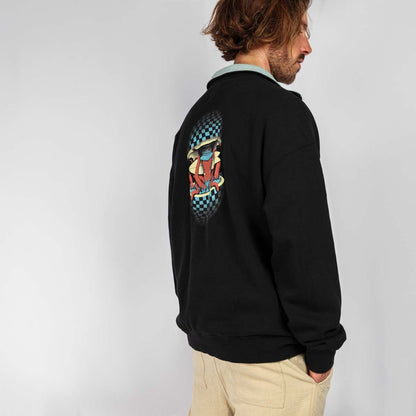 SOORUZ Sweat half zip Bio ALYGONE organic cotton קפוצ'ון עם רוכסן חצי