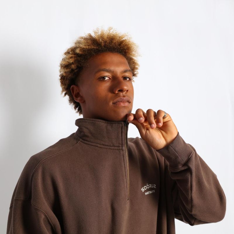 SOORUZ ANDREWS Organic Half Zip Sweatshirt סוווטשירט חצי רוכסן מכותנה אורגנית - דוגית