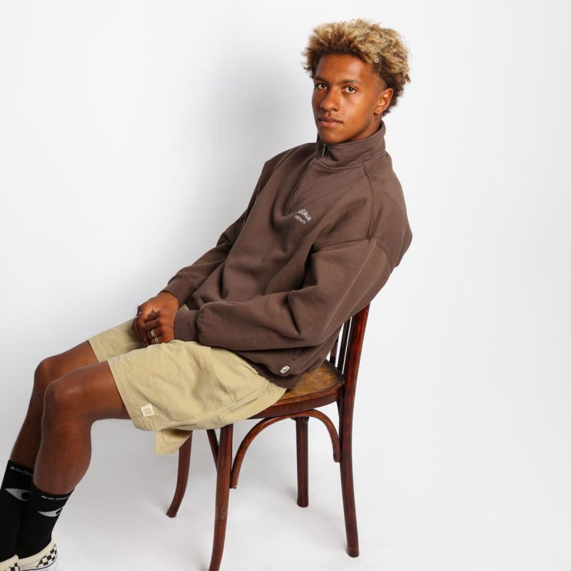 SOORUZ ANDREWS Organic Half Zip Sweatshirt סוווטשירט חצי רוכסן מכותנה אורגנית - דוגית