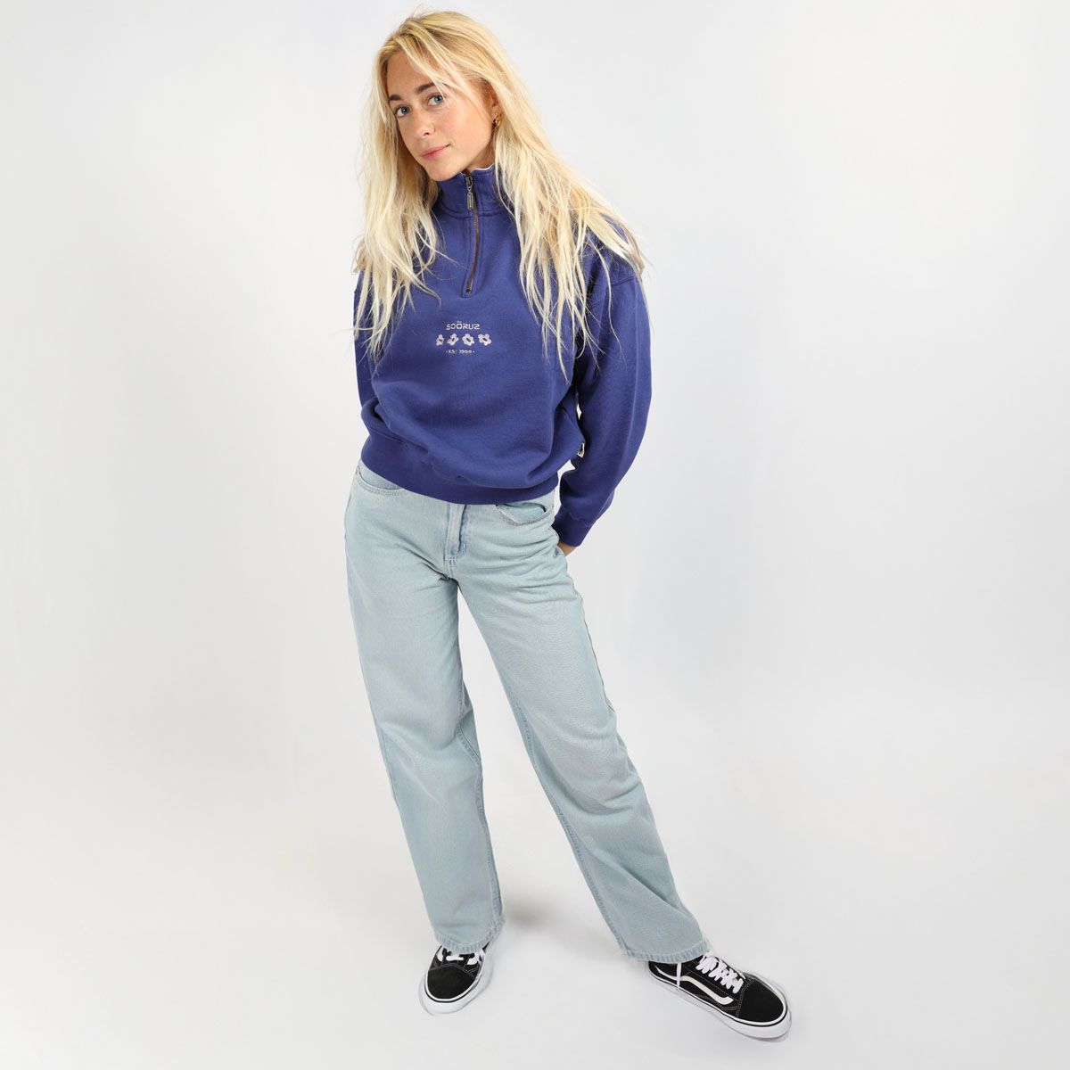SOORUZ Sweat Half Zip Bio LAVANDE organic cotton קפוצ'ון עם רוכסן חצי לנשים