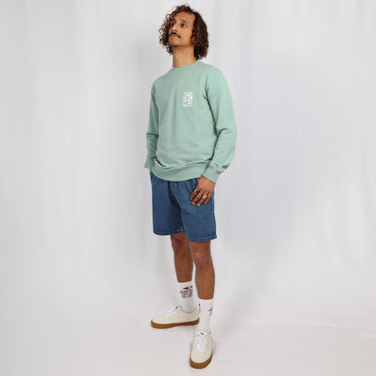 SOORUZ Sweat round Bio AZUL organic cotton חולצה ארוכה סווצ'רט ללא כובע מכותנה אורגנית