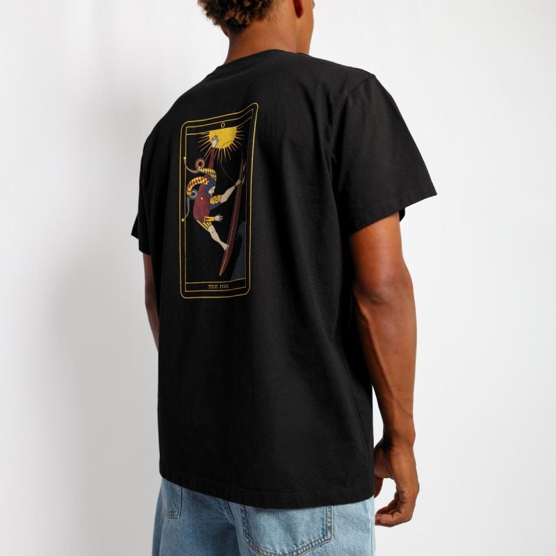 SOORUZ FOOL Organic T-shirt men חולצה קצרה מכותנה אורגנית בצבע שחור - דוגית