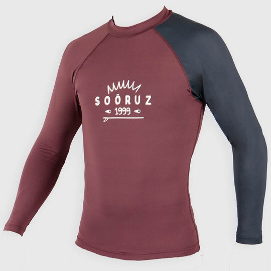 SOORUZ Rashguard LS Sun 2024 חולצת לייקרה לגברים שרוול ארוך בצבע אדום/שחור