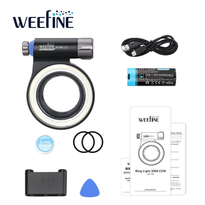WEEFINE Ring Light 3000 CCW תאורת רינג לצילום תת ימי