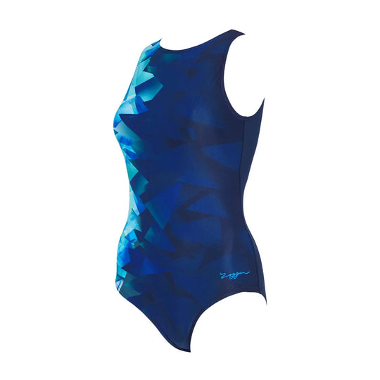 ZOGGS Hi Front Aqua Digital בגד ים שלם