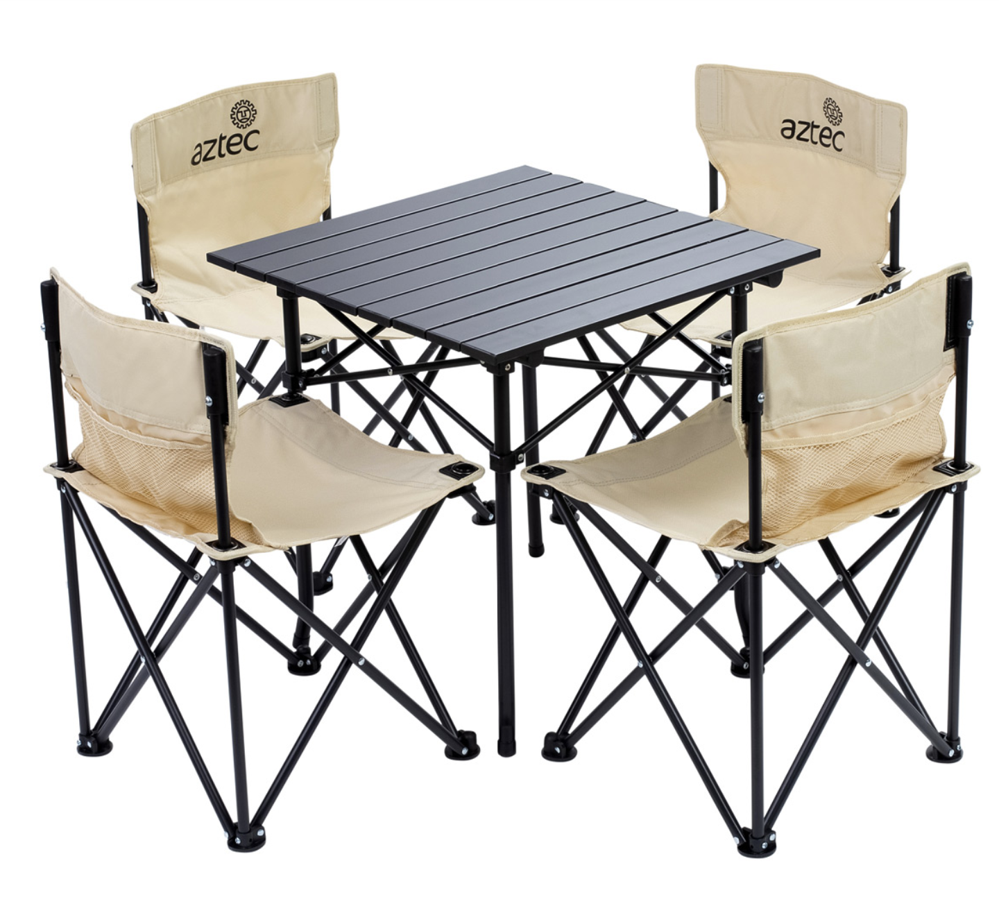 AZTEC Combo Field ערכת ישיבה מתקפלת עם שולחן וארבעה כיסאות