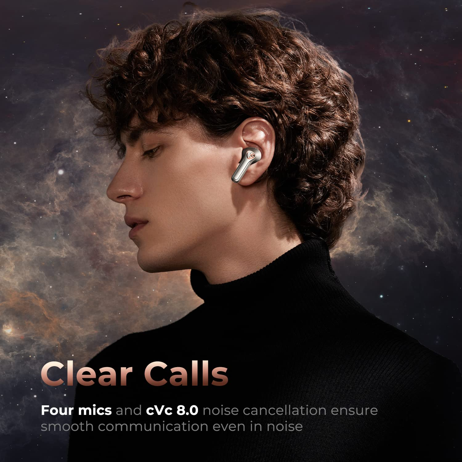 SOUNDPEATS H2 אוזניות אלחוטיות בצבע כסוף שחור - דוגית