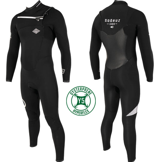 חליפת גלישה 4/3 מ"מ לגברים צבע שחור SOORUZ FIGHTER Chest-zip 4/3 2021