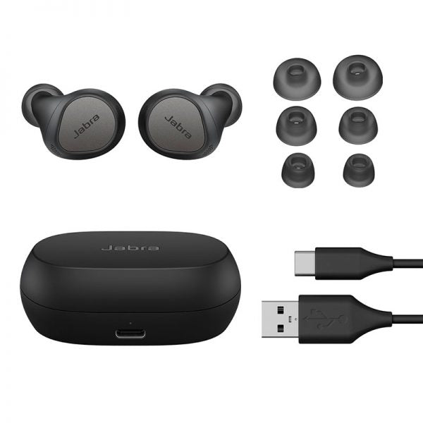 JABRA Elite 7 Pro Titanium Black אוזניות True Wireless מתקדמות בצבע אפור כהה למוזיקה ושיחות