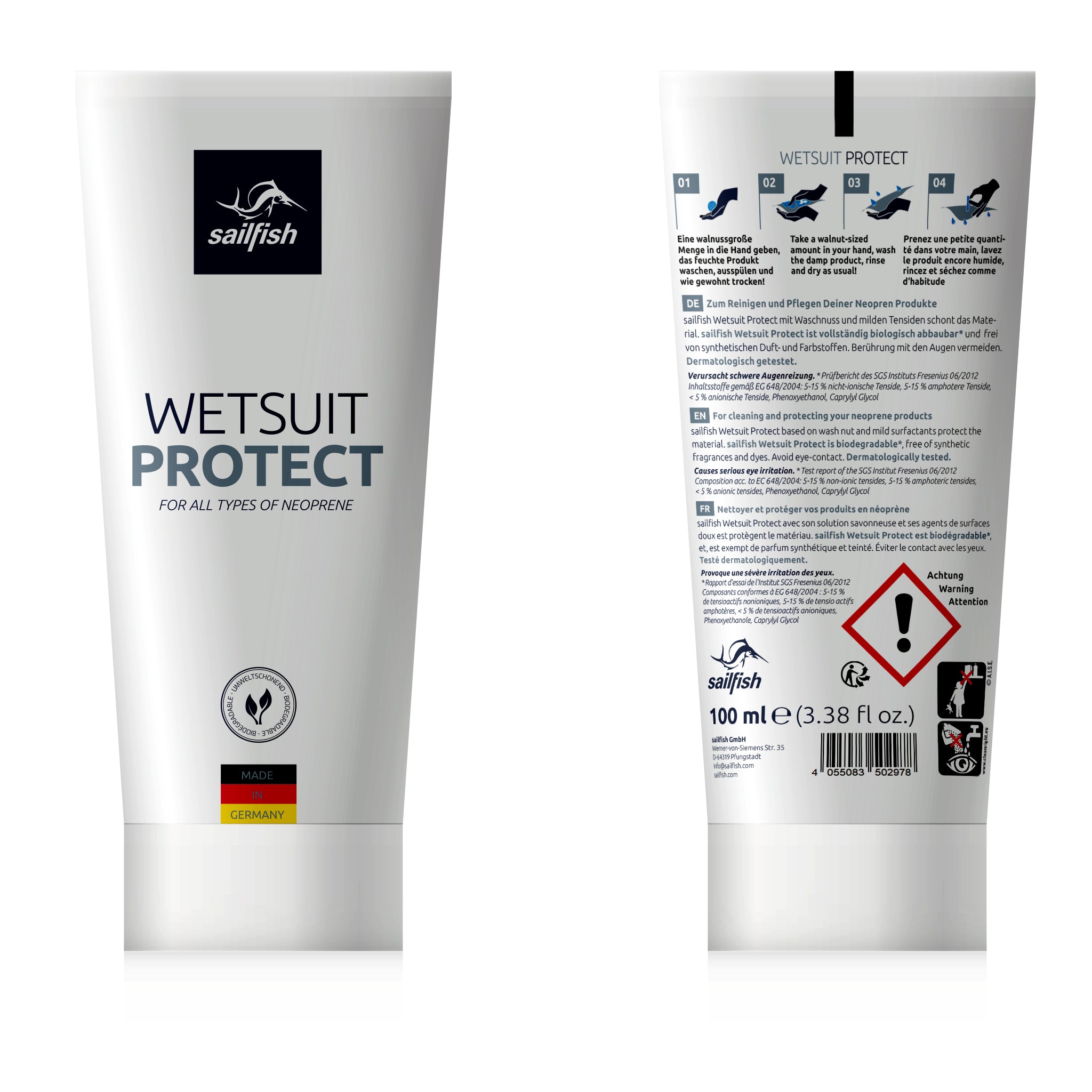 SAILFISH Wetsuit Protect 100ml סבון לניקוי ושמירה על חליפות ניאופרן