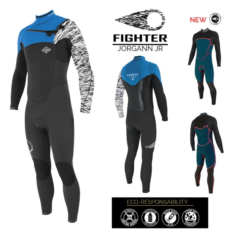 SOORUZ 3/2 FIGHTER Jr JORGANN חליפת גלישה לילדים רוכסן קדמי - דוגית
