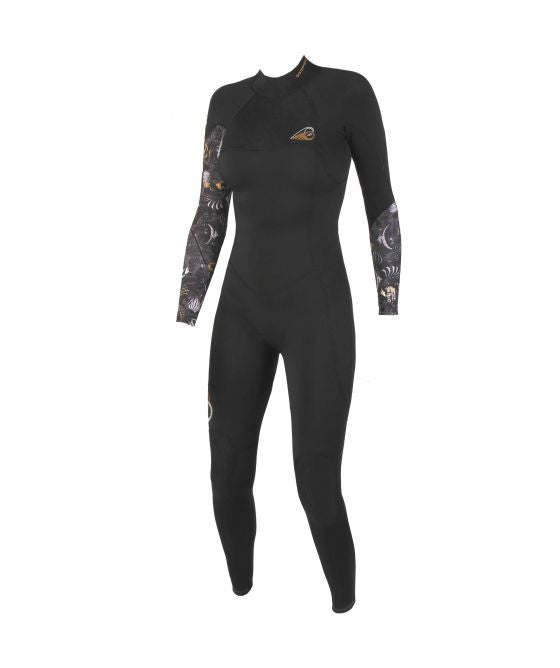 SOORUZ DIVINE 3/2 Back-Zip Oysterperne חליפת גלישה לנשים 3/2 מ"מ צבע שחור דגם 2022