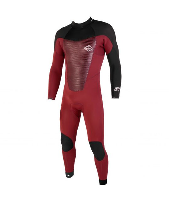 SOORUZ FIGHTER 3/2 Back-Zip Oysterprene חליפת גלישה לגברים רוכסן אחורי 2/3 מ"מ צבע אדום דגם 2022