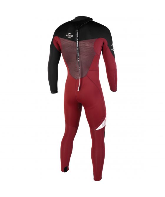 SOORUZ FIGHTER 3/2 Back-Zip Oysterprene חליפת גלישה לגברים רוכסן אחורי 2/3 מ"מ צבע אדום דגם 2022