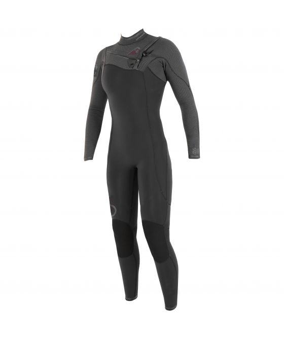 SOORUZ GURU Women 3/2 Chest-Zip Oysterprene חליפת גלישה לנשים 2/3 מ"מ צבע שחור 2022