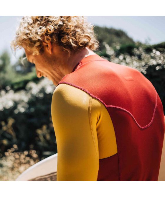 SOORUZ Lycra STREY חולצת לייקרה בצבע אדום-צהוב שרוול ארוך לגברים 2022