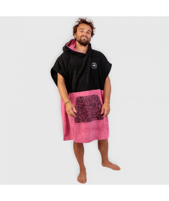 SOORUZ Poncho PUNCH Microfiber פונצ'ו שני גוונים עם כיס קנגרו