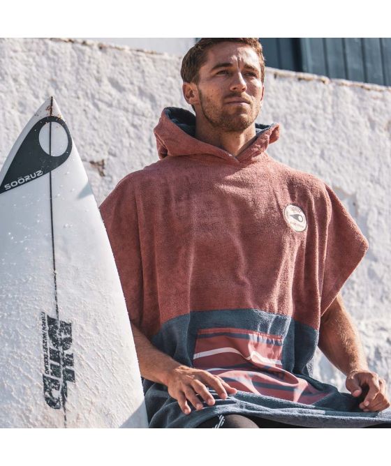 SOORUZ Poncho PUNCH Microfiber פונצ'ו שני גוונים עם כיס קנגרו